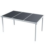 Vidaxl table de jardin 150x90x74 cm noir acier