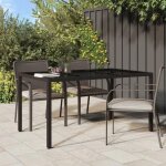 Vidaxl table de jardin 150x90x75 cm verre trempé - résine tressée marron Vidaxl table de jardin 150x90x75 cm verre trempé - résine tressée marron