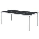 Vidaxl table de jardin 190x90x74 cm noir acier