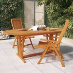 Vidaxl table de jardin table avec trou de parasol terrasse table de salle � manger meuble de patio ext�rieur ...