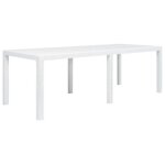Vidaxl table de jardin blanc 220x90x72 cm plastique aspect de rotin Vidaxl table de jardin blanc 220x90x72 cm plastique aspect de rotin