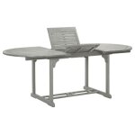 Vidaxl table de jardin gris 200x100x74 cm bois dacacia massif
