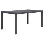 Vidaxl table de jardin marron 150x90x72 cm plastique aspect de rotin Vidaxl table de jardin marron 150x90x72 cm plastique aspect de rotin