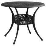 Table de jardin - vidaxl - 90x90x74 cm - aluminium coul� - noir - 4 personnes