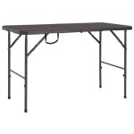 Vidaxl table de jardin pliante marron 120x60x74cm pehd aspect de rotin