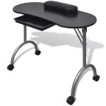 Vidaxl table de manucure pliante noir avec roulettes et tiroir mobilier manucure 110123 Vidaxl table de manucure pliante noir avec roulettes et tiroir mobilier manucure 110123