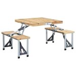 Vidaxl table pliable de camping avec 4 sièges acier aluminium Vidaxl table pliable de camping avec 4 sièges acier aluminium