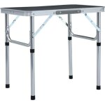 Vidaxl table pliable de camping gris aluminium 60x45 cm Vidaxl table pliable de camping gris aluminium 60x45 cm