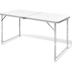 Vidaxl table pliable de camping hauteur rglable aluminium 120x60 cm