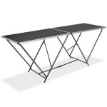 Vidaxl table pliable de collage mdf et aluminium 200 x 60 x 78 cm
