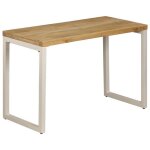 Vidaxl table de salle � manger 115x55x76 cm bois de manguier et acier 247333