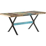 Vidaxl table de salle  manger 160x80x76cm bois de rcupration massif
