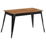 Vidaxl table de salle  manger bois dacacia et acier 120x60x76 cm