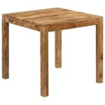 Vidaxl table de salle � manger bois de manguier massif 82x80x76 cm