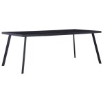 Vidaxl table de salle  manger noir 200x100x75 cm verre tremp