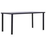 Vidaxl table de salle  manger noir et gris bton 160x80x75 cm mdf