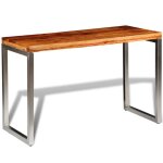 Vidaxl table de salle à manger et pieds en acier bois Vidaxl table de salle à manger et pieds en acier bois