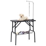 Table de toilettage - vidaxl - 171067 - rglable - pliable - noir et argent