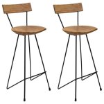 Vidaxl tabourets de bar 2 pcs bois de teck massif