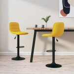 Vidaxl tabourets de bar 2 pcs jaune velours