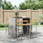 Vidaxl tabourets de bar 4 pcs gris résine tressée et bois dacacia chaise tabouret de bar de cuisine chaise ... Vidaxl tabourets de bar 4 pcs gris résine tressée et bois dacacia chaise tabouret de bar de cuisine chaise ...