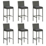 Vidaxl lot de 6 tabourets de bar avec coussins repose - pieds de pub chaises de bistrot meubles de salon ... Vidaxl lot de 6 tabourets de bar avec coussins repose - pieds de pub chaises de bistrot meubles de salon ...
