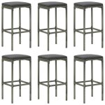 Vidaxl lot de 6 tabourets de bar avec coussins repose - pieds de pub chaises de bistrot si�ges de salon ...