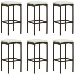 Vidaxl lot de 6 tabourets de bar avec coussins repose - pieds de pub chaises de bistrot si�ges de salon ...