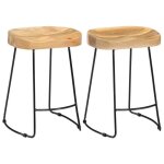 Vidaxl lot de 2 tabourets de bar gavin chaise de pub si�ge de bistrot meuble de salle � manger cuisine ...