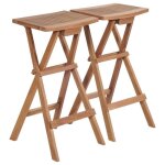 Vidaxl tabourets de bar pliables 2 pcs bois de teck massif 44727