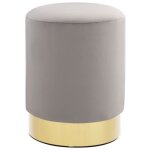 Vidaxl tabouret gris clair et dor� velours 28 x 36 cm 249834