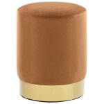 Vidaxl tabouret marron et dor� velours 28 x 36 cm 249838