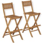Vidaxl tabourets pliables de bar dextrieur lot de 2 bois teck solide 43806