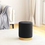Vidaxl tabouret de rangement rond noir velours 31 x 37 cm 340290