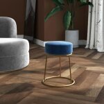 Vidaxl tabouret rond bleu velours 1. 91 kg