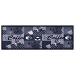 Vidaxl tapis de cuisine lavable bleu caf� 60x180 cm
