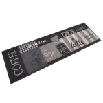 Vidaxl tapis de cuisine lavable impression caf� noir 60x180 cm velours 136556