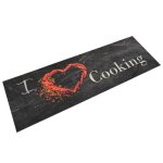 Vidaxl tapis de cuisine lavable impression cuisine noir 60x180 cm 136550