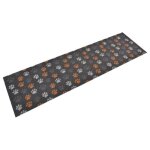 Vidaxl tapis de cuisine lavable impression de pattes 45x150 cm velours 136573