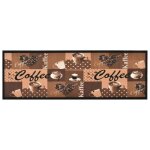 Vidaxl tapis de cuisine lavable marron caf� 60x180 cm 315971