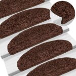 Vidaxl tapis descalier 15 pi�ces 65 x 21 x 4 cm marron demi - rond grand 133903
