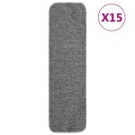 Vidaxl tapis descalier antid�rapants 15pcs 75x20cm gris rectangulaire