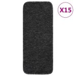 Vidaxl tapis descalier 15 pcs 60x25 cm anthracite rectangulaire