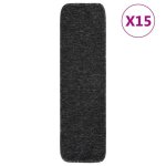 Vidaxl tapis descalier 15 pcs 75x20 cm anthracite rectangulaire