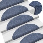 Vidaxl tapis descalier autocollants 15 pi�ces 56 x 17 x 3 cm bleu demi - rond 132695