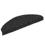 Vidaxl tapis descalier autocollants 15 pi�ces 65 x 21 x 4 cm noir demi - rond grand 132698