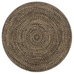 Vidaxl tapis fait � la main jute noir et naturel 150 cm