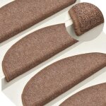Vidaxl tapis descalier 15 pi�ces 65 x 24 x 4 cm marron demi - rond grand 322367
