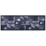 Vidaxl tapis de sol de cuisine lavable bleu caf 45x150 cm