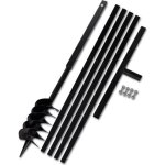 Vidaxl tarire de sol avec manche 120 mm et tube dextension 5 m acier